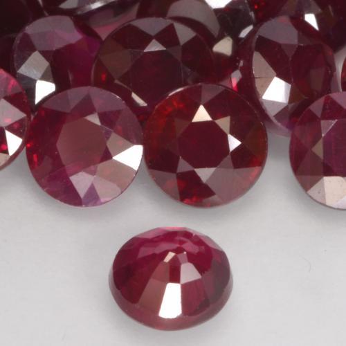 Ruby Gemstones in 4 mm (calibrated) Size for Sale, Ruby Stones in Wine Red Color