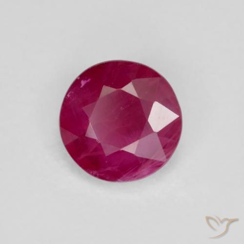0.67 ct Red Ruby Stone, Natural Ruby in Round Facet Shape for Sale