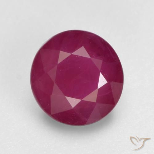 Rubí de talla redonda de 0,83 quilates, 5,4 mm de Myanmar, Photo A