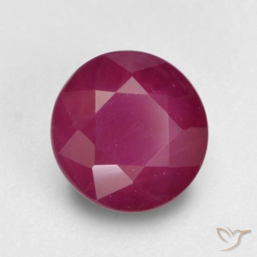 0.83 ct Red Ruby Stone, Natural Ruby in Round Facet Shape for Sale