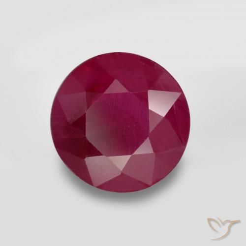 0.77 ct Red Ruby Stone, Natural Ruby in Round Facet Shape for Sale