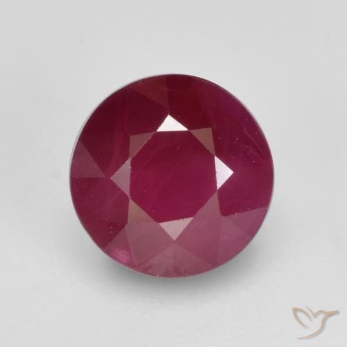 1.04ct Natural Medium Red Ruby, Round, SI
