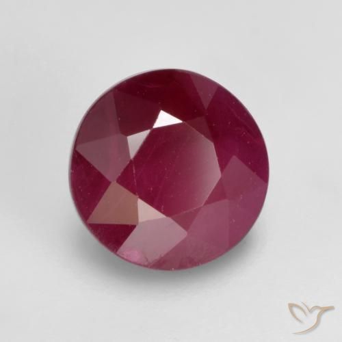 1.04 ct Red Ruby Stone, Natural Ruby in Round Facet Shape for Sale