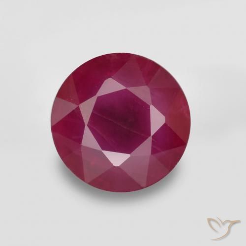 0.79ct Natural Medium Red Ruby, Round, VS-SI