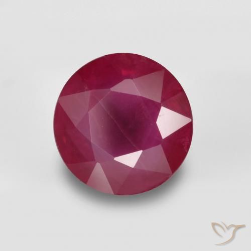 0.79 ct Red Ruby Stone, Natural Ruby in Round Facet Shape for Sale