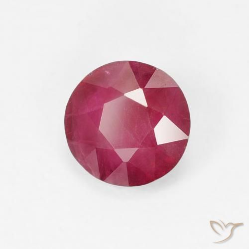 0.93 ct Red Ruby Stone, Natural Ruby in Round Facet Shape for Sale