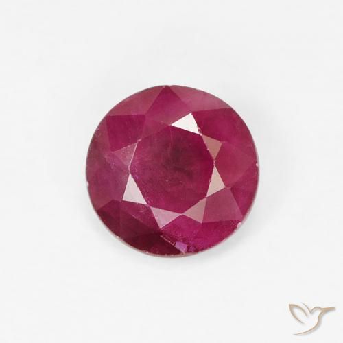 0.80ct Natural Deep Red Ruby, Round, VS-SI