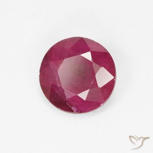 0.80 ct Purple Ruby Stone, Natural Ruby in Round Facet Shape for Sale
