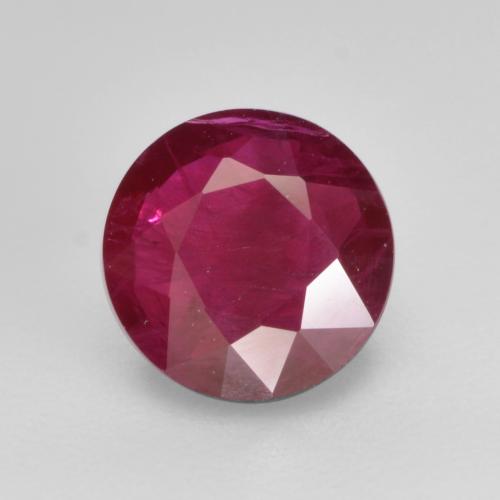 0.63ct Round Facet Red Ruby from Myanmar, Dimension 5.6mm, VS-SI Clarity, Natural heated gemstone, 1pc Ruby in Deep Crimson Color, Mohs Hardness of 9 suitable for daily wear jewelry, Capricorn Zodiac Stone, Photo A