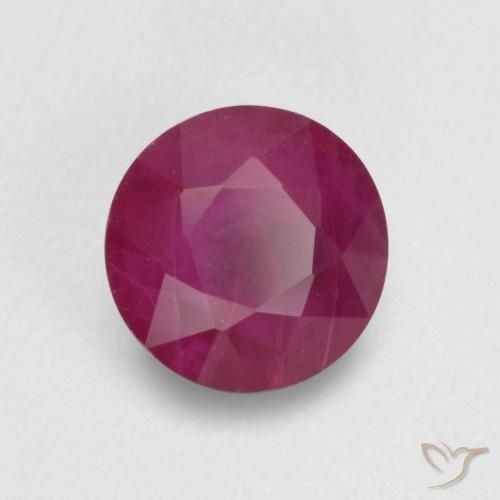 0.81 ct Purple Ruby Stone, Natural Ruby in Round Facet Shape for Sale