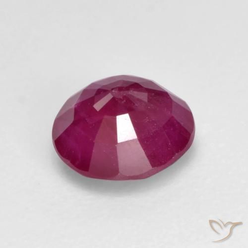 Ruby Gemstone in 5.5 mm (calibrated) Size for Sale, Ruby Stone in Bright Grape Color