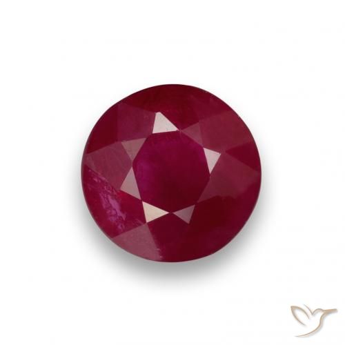 0.66ct Round Facet Red Ruby from Myanmar, Dimension 5.1mm, VS-SI Clarity, Natural heated gemstone, 1pc Ruby in Deep Red Color, Mohs Hardness of 9 suitable for daily wear jewelry, July Birthstone, Photo A