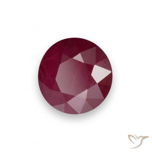 0.96 ct Red Ruby Stone, Natural Ruby in Round Facet Shape for Sale