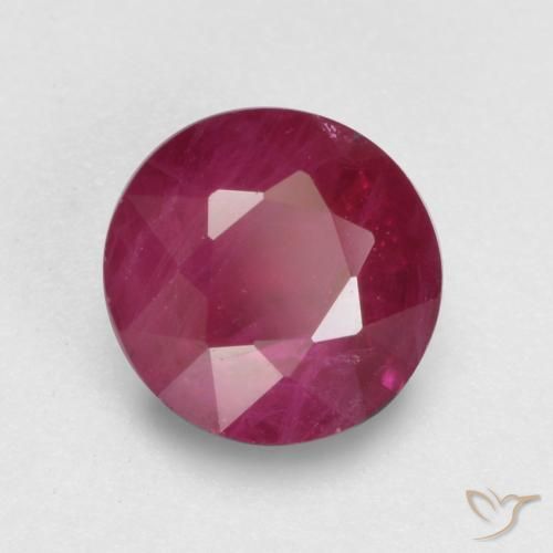 0.85 ct Red Ruby Stone, Natural Ruby in Round Facet Shape for Sale