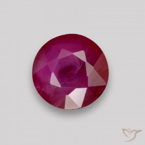 0.89ct Natural Deep Red Ruby, Round, VS-SI