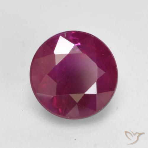 0.67 ct Purple Ruby Stone, Natural Ruby in Round Facet Shape for Sale