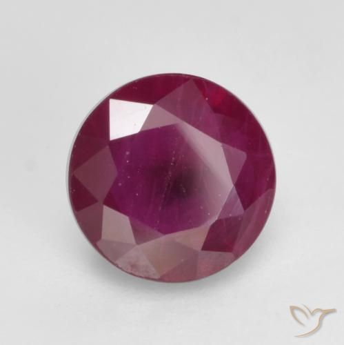 0.66 ct Purple Ruby Stone, Natural Ruby in Round Facet Shape for Sale