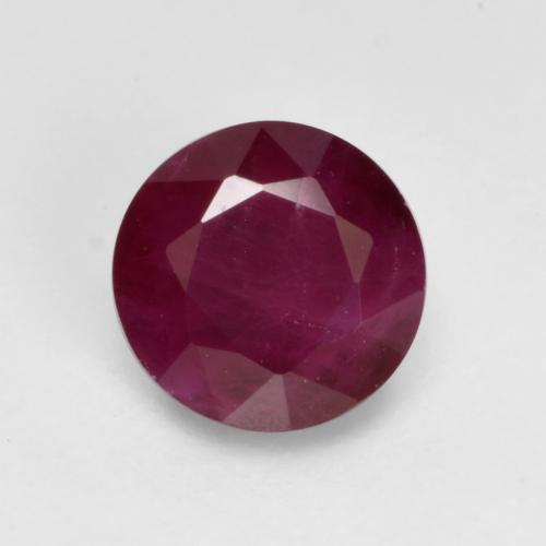 Rouge foncé Rubis gemme - 0.9ct Facette ronde (ID: 537726)