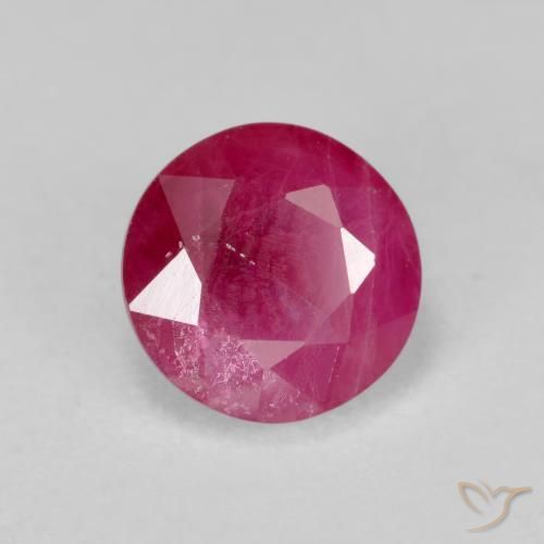 1.14 ct Red Ruby Stone, Natural Ruby in Round Facet Shape for Sale