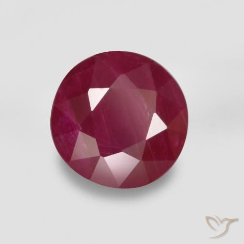 0.88 ct Red Ruby Stone, Natural Ruby in Round Facet Shape for Sale