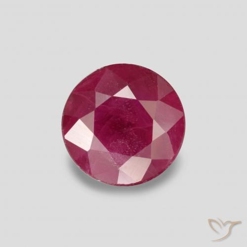 0.90ct Natural Pinkish Red Ruby, Round, VS-SI