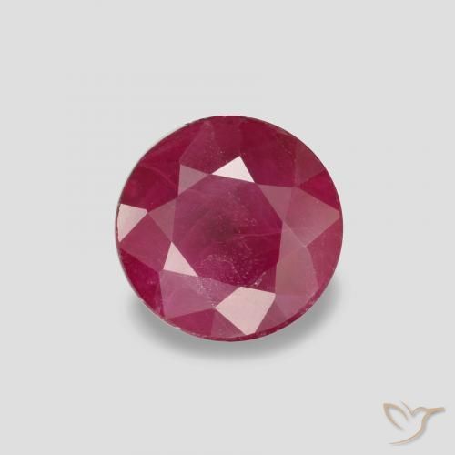 0.90 ct Red Ruby Stone, Natural Ruby in Round Facet Shape for Sale