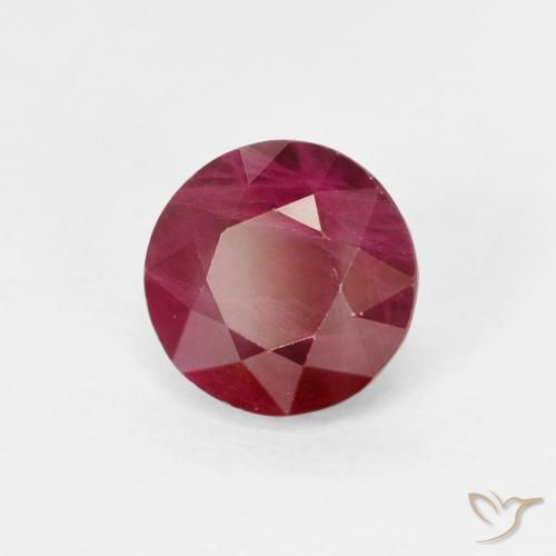 1.06 ct Red Ruby Stone, Natural Ruby in Round Facet Shape for Sale