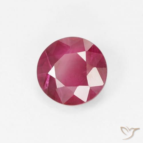 0.81 ct Red Ruby Stone, Natural Ruby in Round Facet Shape for Sale