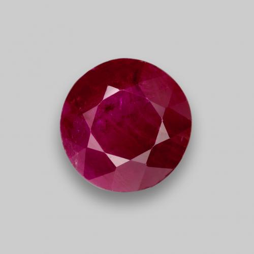 Deep Red Ruby Gem - 0.8ct Round Facet (ID: 538005)