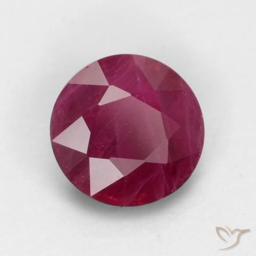0.73 ct Red Ruby Stone, Natural Ruby in Round Facet Shape for Sale