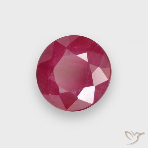 0.91 ct Red Ruby Stone, Natural Ruby in Round Facet Shape for Sale