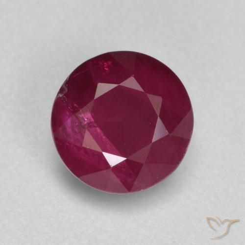 0.94ct Natural Medium Red Ruby, Round, SI