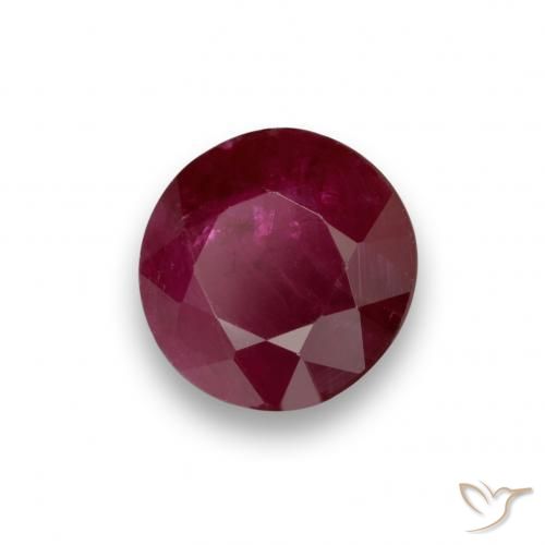 0.90 ct Red Ruby Stone, Natural Ruby in Round Facet Shape for Sale