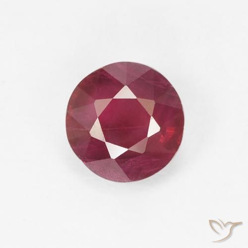 0.84 ct Round Cut Ruby, 5.4 mm From Myanmar, Photo A
