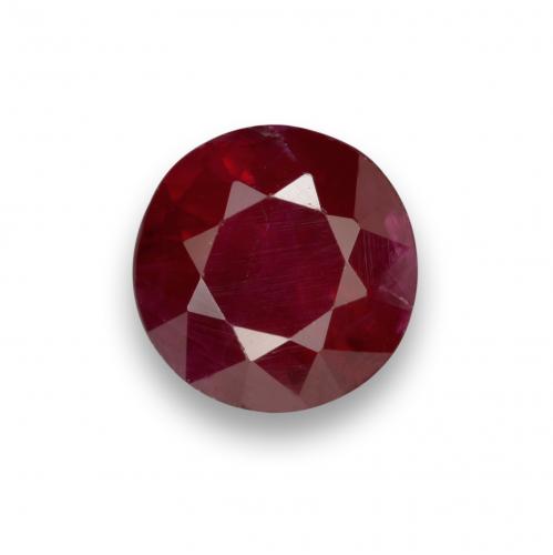 Dark Red Ruby Gem - 1ct Round Facet (ID: 538213)