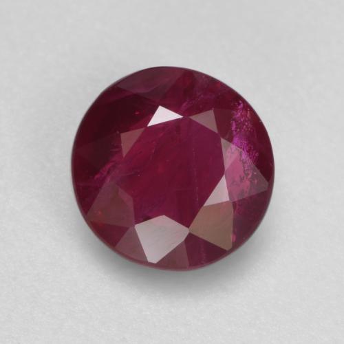 Rojo vino Rubí Gema - 0.8ct Faceta Redonda (ID: 538215)