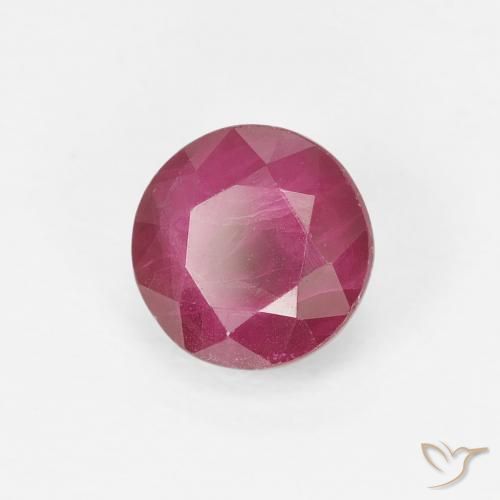 1.00 ct Purple Ruby Stone, Natural Ruby in Round Facet Shape for Sale