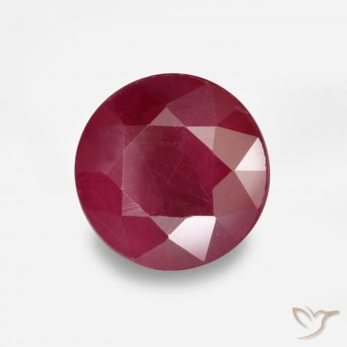 1.03 ct Red Ruby Stone, Natural Ruby in Round Facet Shape for Sale