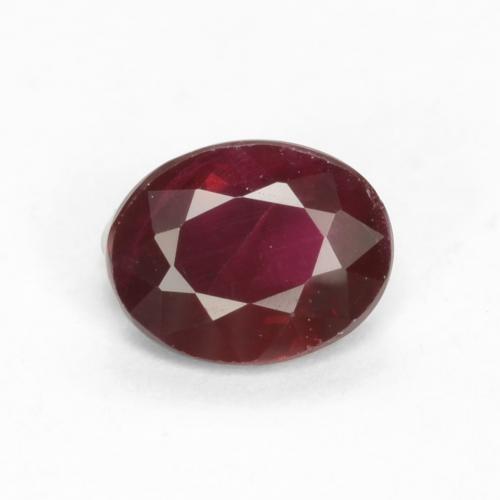 Dark Red Ruby Gem - 0.4ct Oval Facet (ID: 538798)