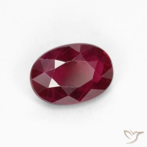 0.55 ct Red Ruby Stone, Natural Ruby in Oval Facet Shape for Sale