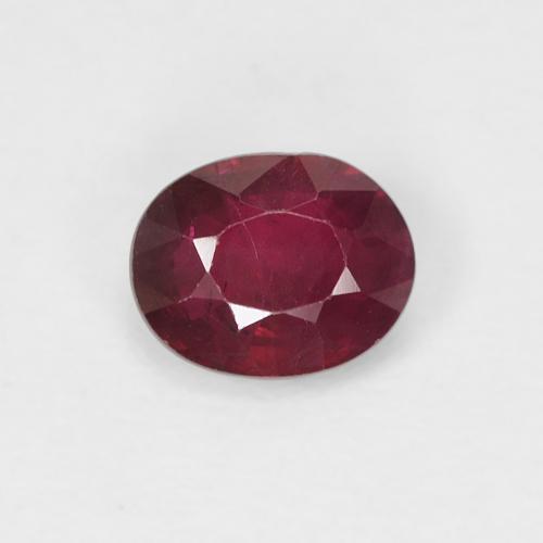 Wine Red Ruby Gem - 0.5ct Oval Facet (ID: 538986)