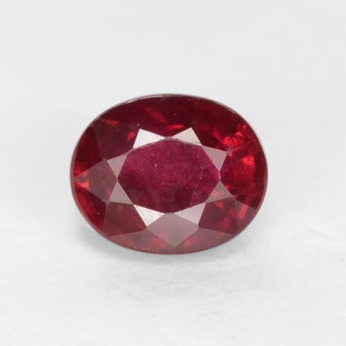 Medium Red Ruby Gem - 0.5ct Oval Facet (ID: 539025)