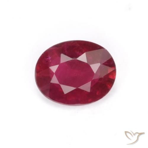 Rubí Rosado rojizo intenso Ovalada de 0.35 ct de Myanmar, dimensión 4,9 x 3,9mm, piedra preciosa natural Caliente, claridad vs-si, Rubí Forma ovalada de 1 pieza, dureza de Mohs de 9 Adecuado para joyas de uso diario , Piedra del amor, Photo A