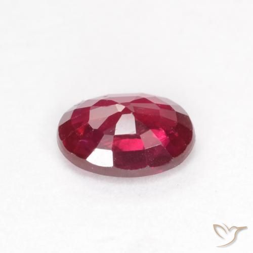 Ruby Gemstone in 5 x 4 mm (calibrated) Size for Sale, Ruby Stone in Deep Reddish Pink Color