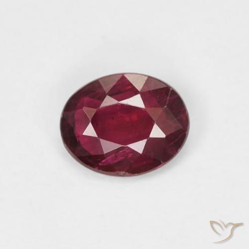 0.37ct Oval Facet Red Ruby from Myanmar, Dimension 5 x 4mm, Natural heated Gemstone, VS-SI Clarity, 1 piece Ruby in Deep Reddish Pink Color, Mohs Hardness of 9 suitable for daily wear jewelry, Symbolizes Passion and Energy, Photo A