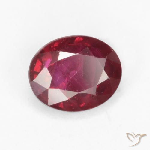 0.47 ct Red Ruby Stone, Natural Ruby in Oval Facet Shape for Sale