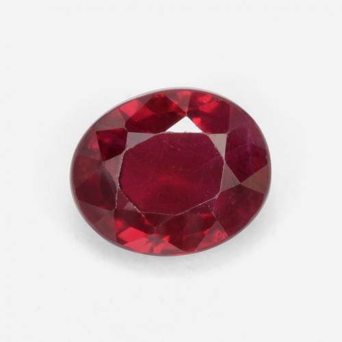Bright Red Ruby Gem - 0.6ct Oval Facet (ID: 539146)