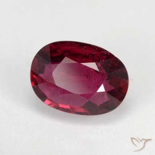 1.37 ct Red Ruby Stone, Natural Ruby in Oval Facet Shape for Sale
