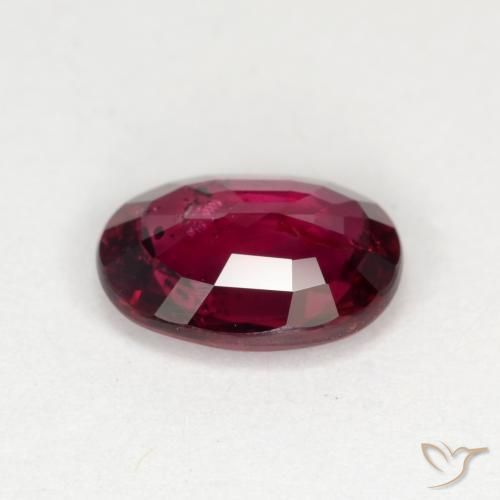 Ruby Gemstone in 8 x 6 mm (calibrated) Size for Sale, Ruby Stone in Currant Red Color