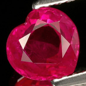 1.10 ct Pink Ruby Gemstone, Ruby Gem in Heart Facet Shape for Sale.